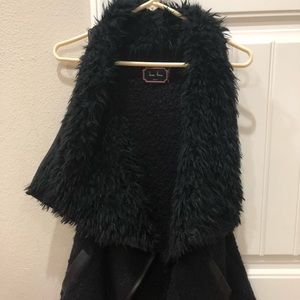 Black Faux Fur Vest